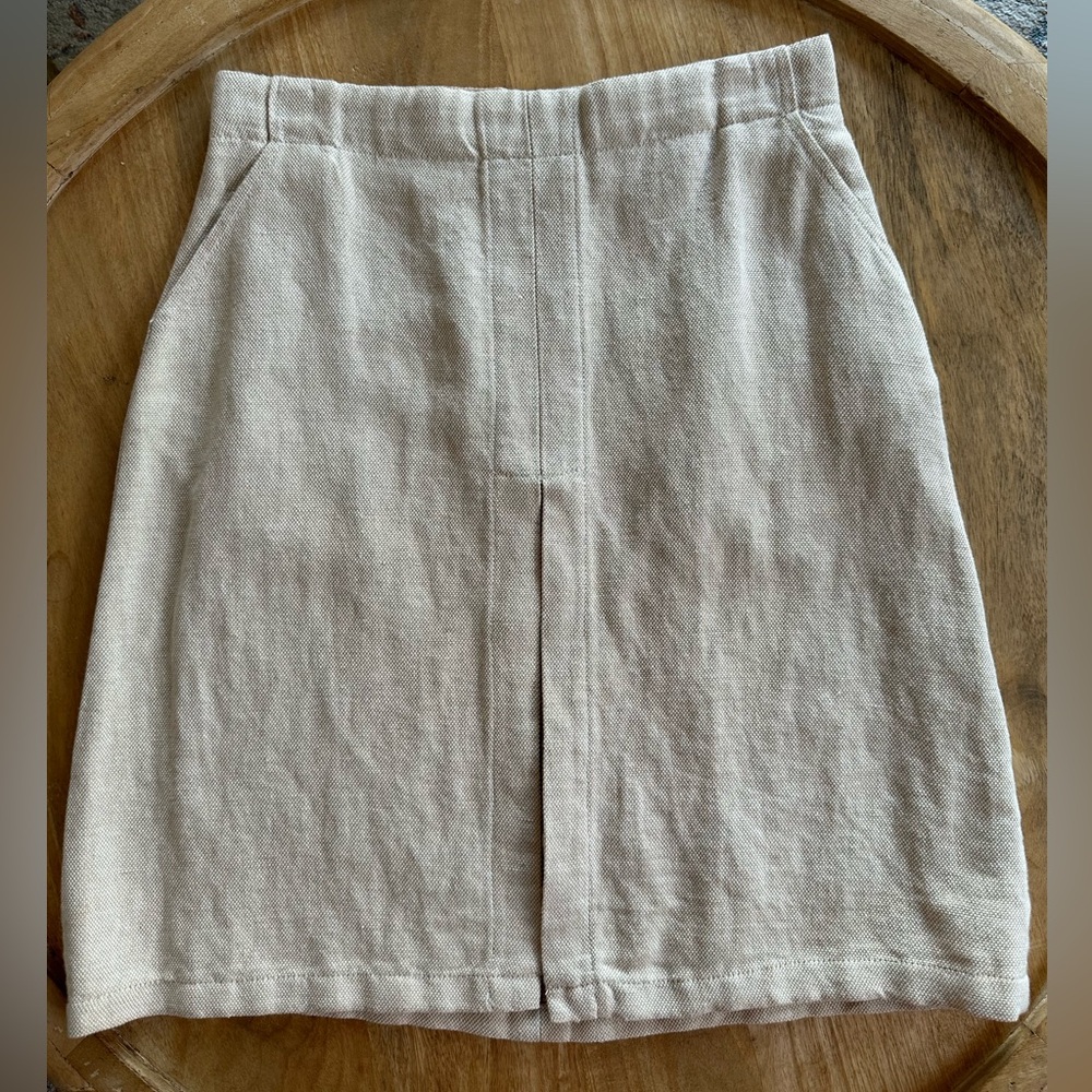 NWT Tan Mini Pencil Skirt With Front Slit